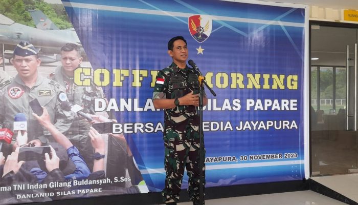 Danlanud Silas Papare Coffee Morning dengan Wartawan