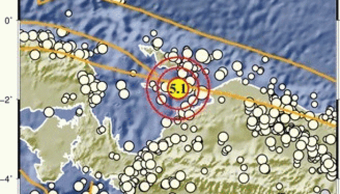 Yapen Kembali Dilanda Gempa Magnitudo 5.1