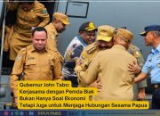 Gubernur John Tabo Terbang ke Biak Pererat Kerjasama Ekonomi
