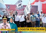 Wamendagri Didampingi Pj Gubernur Papua dan Anggota KPU Pusat Lepas Logistik PSU