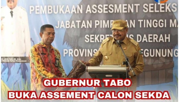 Gubernur John Tabo Buka Assement Seleksi Sekda Papua Pegunungan