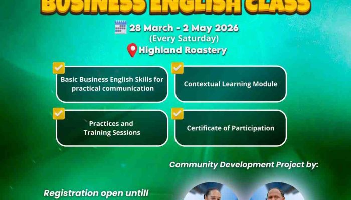 Sagu Foundation Buka Business English Class, Gratis Ayo Daftar