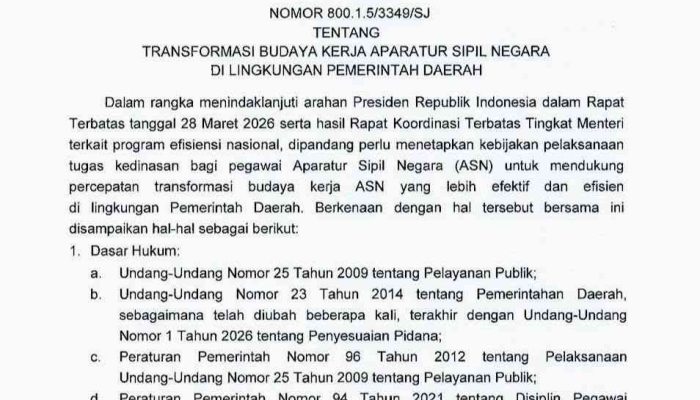 Ini Surat Edaran Mendagri Soal Efisiensi