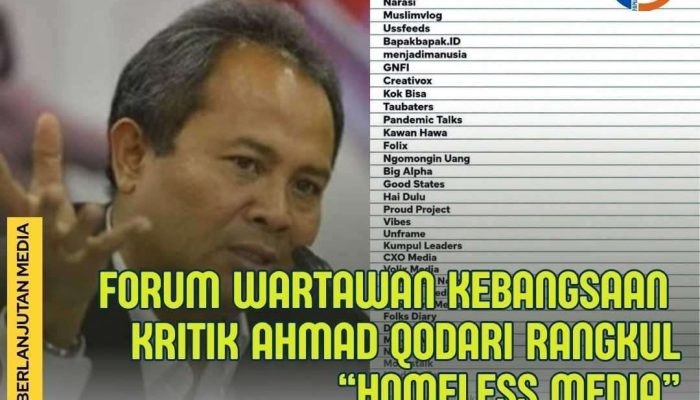 Forum Wartawan Kebangsaan Kritik Kebijakan Ahmad Qodari Rangkul “Homeless Media”