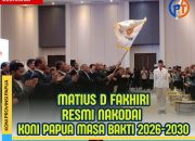 Matius D Fakhiri Resmi Nakhodai KONI Papua Masa Bakti 2026-2030