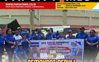 Demokrat Papua Peduli, Salurkan Bantuan untuk Korban Kebakaran Kampung Nelayan Dok V